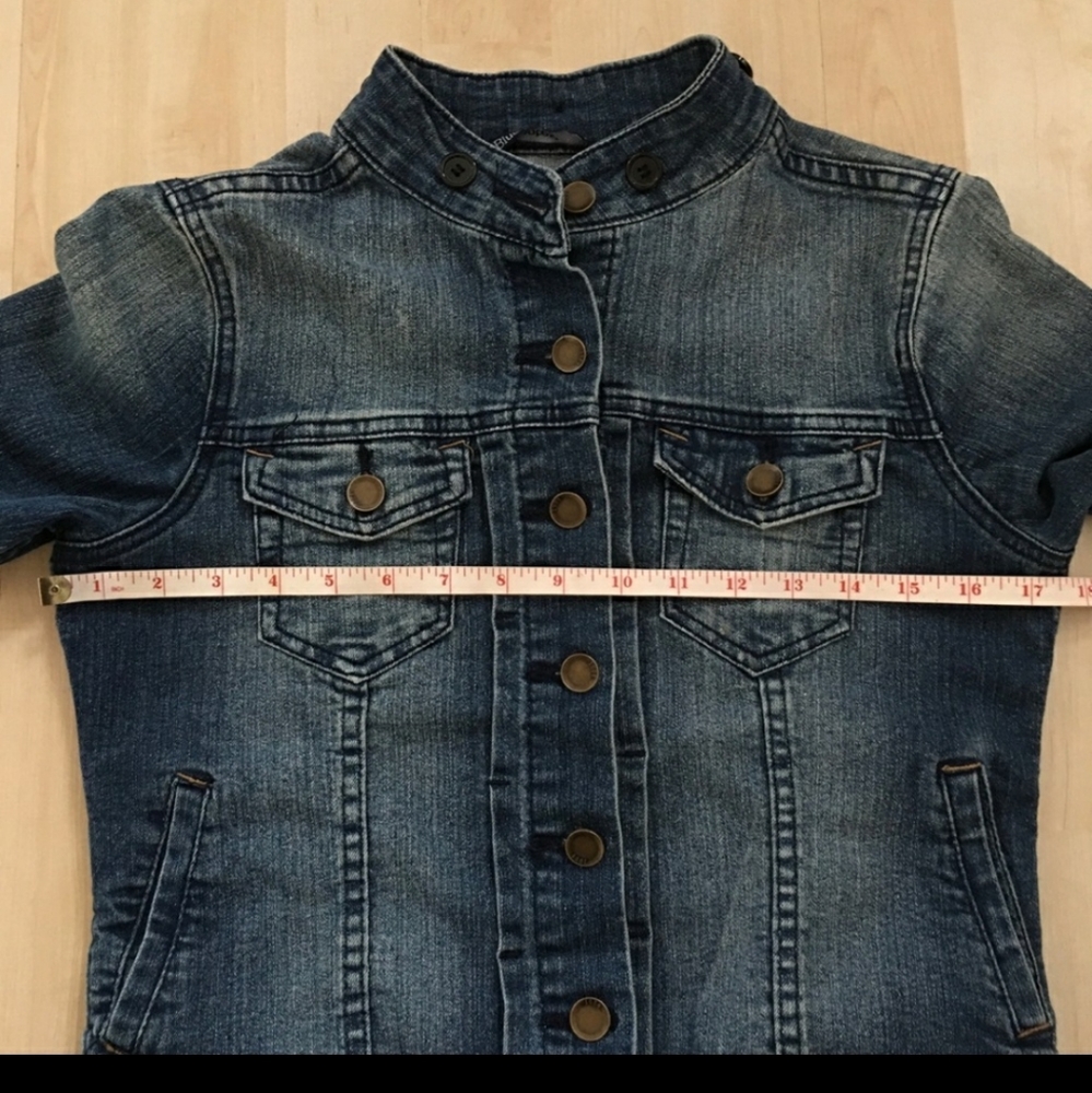 Bluenotes denim blue jean jacket mandarin collar